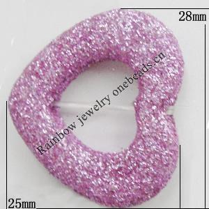 Colorful Acrylic Beads，Heart 25x28mm Sold by Bag