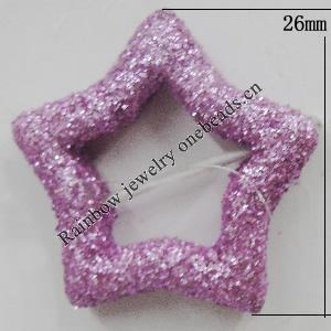 Colorful Acrylic Beads，Star 26mm Sold by Bag