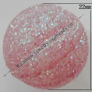 Colorful Acrylic Beads，Round 22mm Sold by Bag