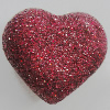 Colorful Acrylic Beads，Heart 22x26mm Sold by Bag