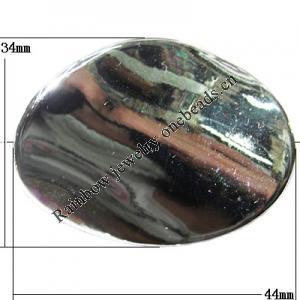  Plating Acrylic Beads, Twist Flat Oval 44x34mm Hole:2.5mm, Sold by Bag