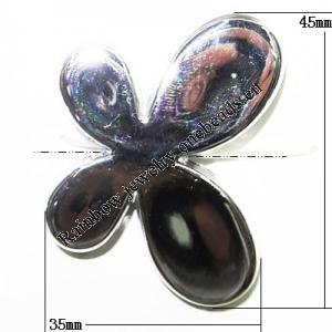  Plating Acrylic Beads, Butterfly 45x35 Hole:3.5mm, Sold by Bag