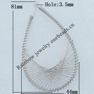 Iron Thread Component Handmade Lead-free, 81x44mm Hole:3.5mm Sold by Bag