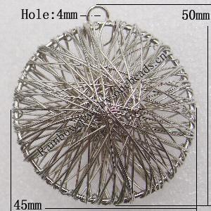 Iron Thread Component Handmade Lead-free, 45x50x26mm Hole:4mm Sold by Bag