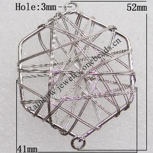 Iron Thread Component Handmade Lead-free, 52x41mm Hole:3mm Sold by Bag