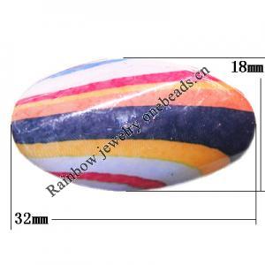 Watermark Acrylic Beads, Twist Flat Oval 32x18mm Hole:3mm, Sold by Bag