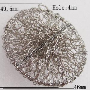 Iron Thread Component Handmade Lead-free, 49.5x46mm Hole:4mm Sold by Bag