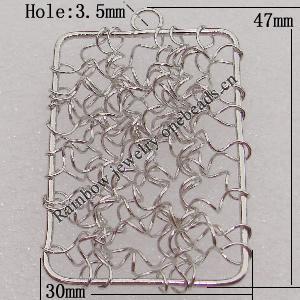 Iron Thread Component Handmade Lead-free, 47x30mm Hole:3.5mm Sold by Bag