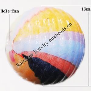 Watermark Acrylic Beads, Round 19mm Hole:3mm, Sold by Bag