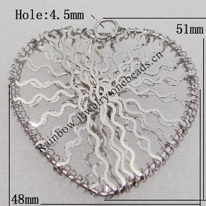 Iron Thread Component Handmade Lead-free, 51x48mm Hole:4.5mm Sold by Bag