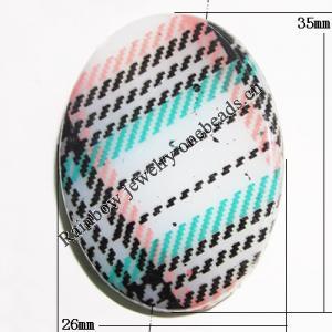 Watermark Acrylic Beads, Flat Oval 35x26mm Hole:1.5mm, Sold by Bag