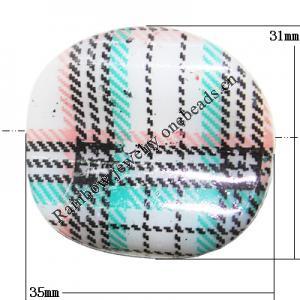 Watermark Acrylic Beads, 37x35mm Hole:2mm, Sold by Bag