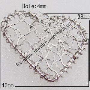 Iron Thread Component Handmade Lead-free, 38x45mm Hole:4mm Sold by Bag