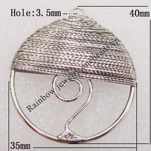 Iron Thread Component Handmade Lead-free, 40x35mm Hole:3.5mm Sold by Bag