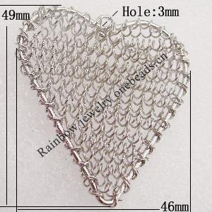 Iron Thread Component Handmade Lead-free, 49x46mm Hole:3mm Sold by Bag