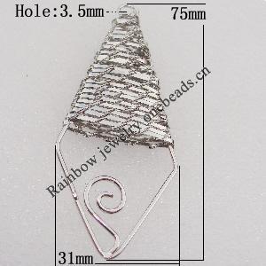 Iron Thread Component Handmade Lead-free, 75x31mm Hole:4.5mm Sold by Bag