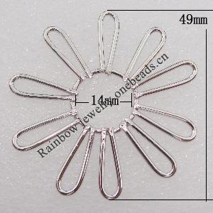 Iron Thread Component Handmade Lead-free, 49mm,14mm Sold by Bag