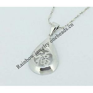 Sterling Silver Pendants platina plating, 21x11mm, Sold by PC