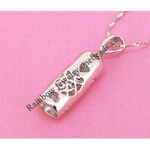 Sterling Silver Pendants platina plating, 26x7mm, Sold by PC