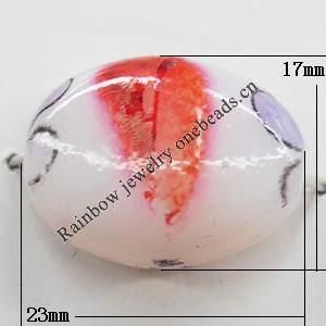 Watermark Acrylic Beads, Flat Oval 23x17mm, Sold by Bag