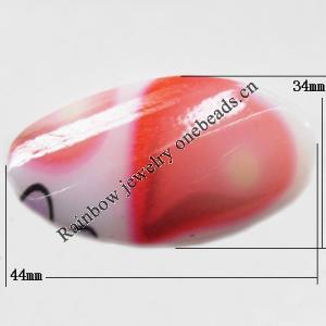Watermark Acrylic Beads, Twist Flat Oval 44x34mm, Sold by Bag