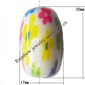 Watermark Acrylic Beads, Oval 26x17mm, Sold by Bag