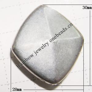 Acrylic Beads，Diamond 30x28mm, Sold by Bag