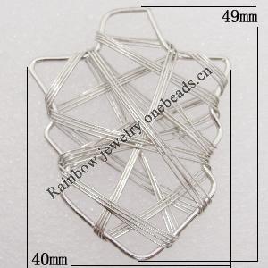 Iron Thread Component Handmade Lead-free, 49x40mm Hole:4mm Sold by Bag