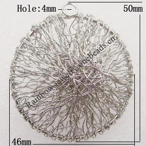 Iron Thread Component Handmade Lead-free, 50x46mm Hole:4mm Sold by Bag