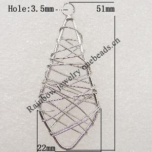 Iron Thread Component Handmade Lead-free, 51x22mm Hole:3.5mm Sold by Bag