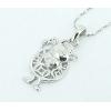 Sterling Silver Pendants platina plating, 28x12.5mm, Sold by PC