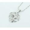 Sterling Silver Pendants platina plating, 21x14.5mm, Sold by PC