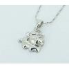 Sterling Silver Pendants platina plating, 17x13.5mm, Sold by PC