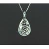 Sterling Silver Pendants platina plating, 28x14mm, Sold by PC