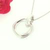 Sterling Silver Pendants platina plating, 26x18mm, Sold by PC