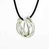 Sterling Silver Pendants platina plating, 19x19mm, Sold by PC