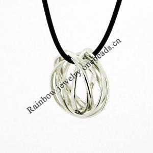 Sterling Silver Pendants platina plating, 19x19mm, Sold by PC