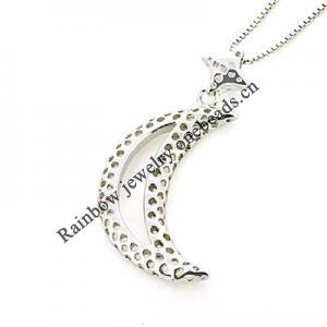 Sterling Silver Pendants platina plating, 35x13mm, Sold by PC