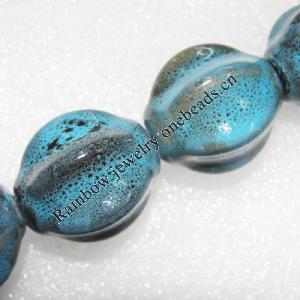 Ceramics Jewelry Beads, Fluted Oval 28x25mm, Sold by Bag