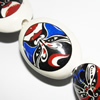 Ceramics Jewelry Beads, Flat Oval 29x22mm, Sold by Bag