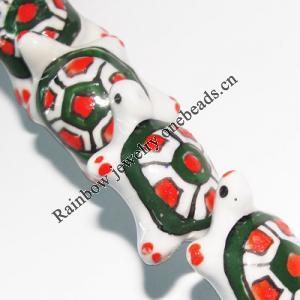 Ceramics Jewelry Beads, Tortoise 22x17mm, Sold by Bag
