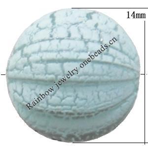 Crackle Acrylic Beads, Edge Round 14mm Sold by bag 