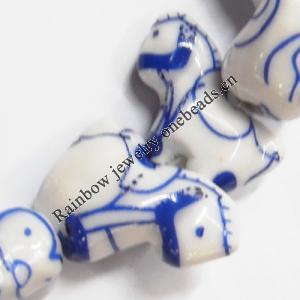 Ceramics Jewelry Beads, Horse 22x14mm, Sold by Group