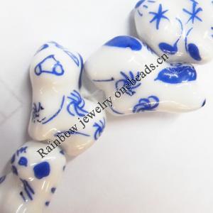 Ceramics Jewelry Beads, Cow 20x13mm, Sold by Group