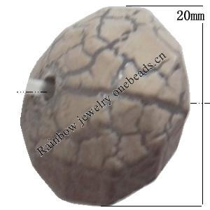 Crackle Acrylic Beads, Faceted Round 20mm Sold by bag 