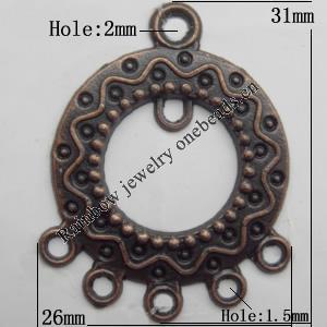 Connector, Lead-free Zinc Alloy Jewelry Findings, 26x31mm Hole=2mm,1.5mm,  Sold by Bag