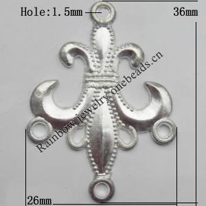 Connector, Lead-free Zinc Alloy Jewelry Findings, 26x36mm Hole=1.5mm,  Sold by Bag