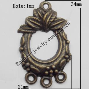 Connector, Lead-free Zinc Alloy Jewelry Findings, 21x34mm Hole=1mm,  Sold by Bag