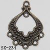 Connector, Lead-free Zinc Alloy Jewelry Findings, 24x32mm Hole=1.5mm, Sold by Bag