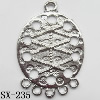 Connector, Lead-free Zinc Alloy Jewelry Findings, 29x42mm Hole=2.2mm,2mm, Sold by Bag